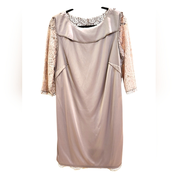 Jessica Howard Stunning Lace Dress with Tiny Sequins 3/4 Sleeves Macys - Picture 13 of 14